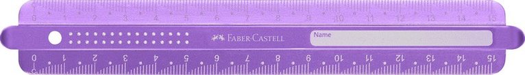 Linjal 15cm Faber-Castell Anti-break lila, rosa, turkos, Övrigt