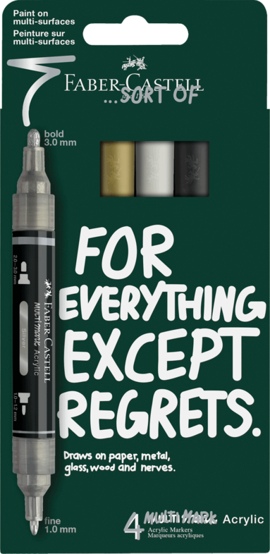 Tuschpenna Faber-Castell Multimark Acrylic - Classic Colours 4 f&auml;rger
