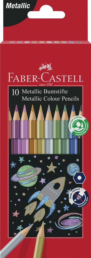 F&auml;rgpenna Faber-Castell Metallic 10 f&auml;rger