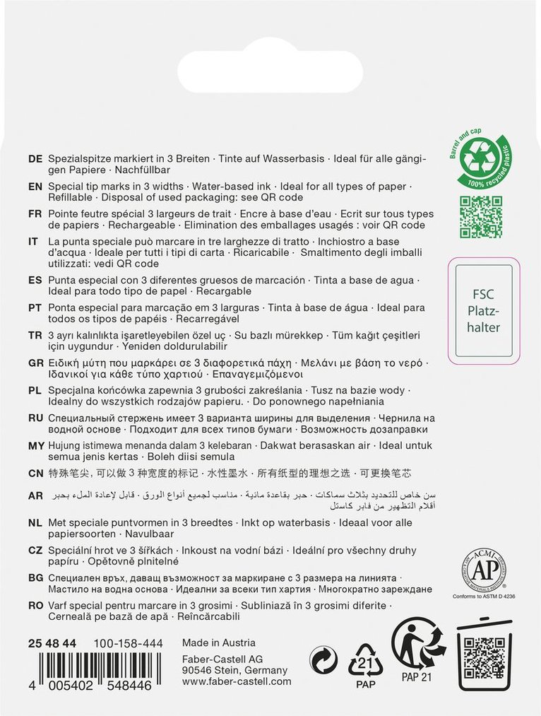 Överstrykningspenna Faber-Castell Textliner 48 - 4-pack, Övrigt