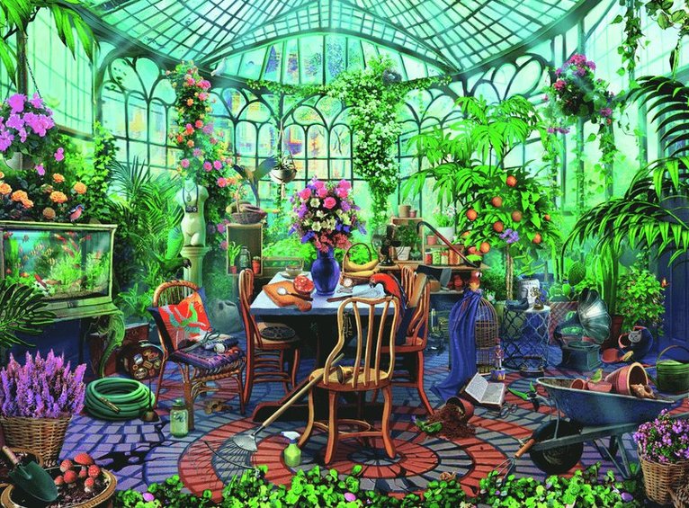 Pussel 500 bitar - Greenhouse Mornings, Övrigt