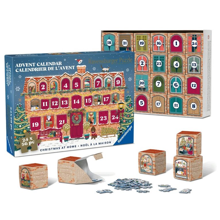 Puzzle-Adventskalender 24x56 Teile - Christmas at Home, Övrigt