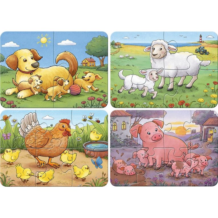 Pussel 2/4/6/8 bitar Farm Animal Families, Övrigt