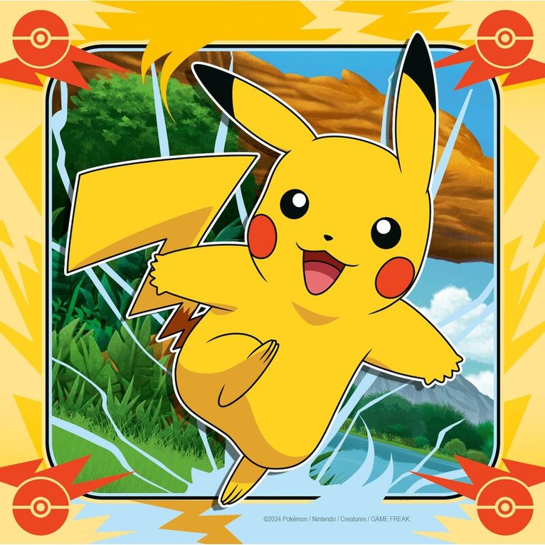 Pussel 3x49 bitar Pikachu, Charizard and Eevee!, Övrigt