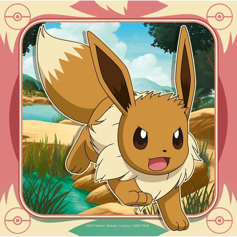 Pussel 3x49 bitar Pikachu, Charizard and Eevee!, Övrigt