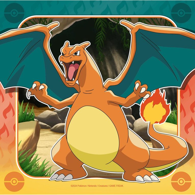 Pussel 3x49 bitar Pikachu, Charizard and Eevee!, Övrigt
