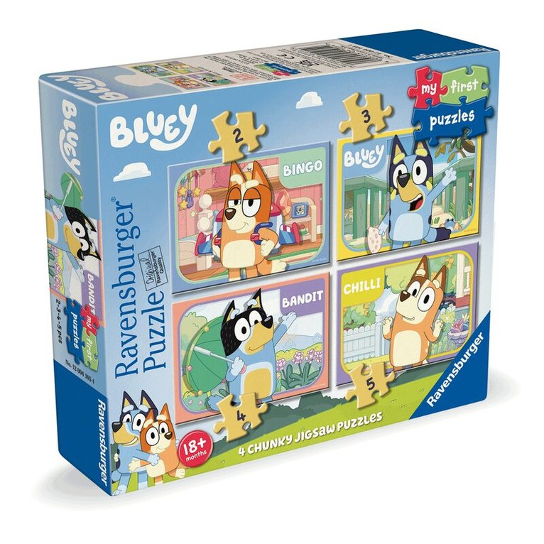 Pussel 2/3/4/5 bitar Bluey My First Puzzles 4 in a box, Övrigt