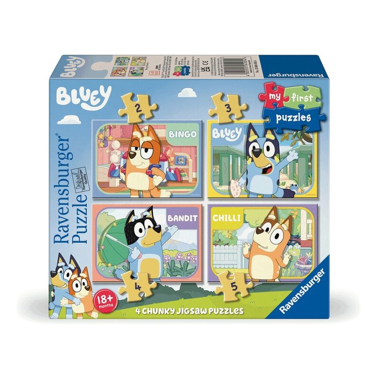 Pussel 2/3/4/5 bitar Bluey My First Puzzles 4 in a box, Övrigt
