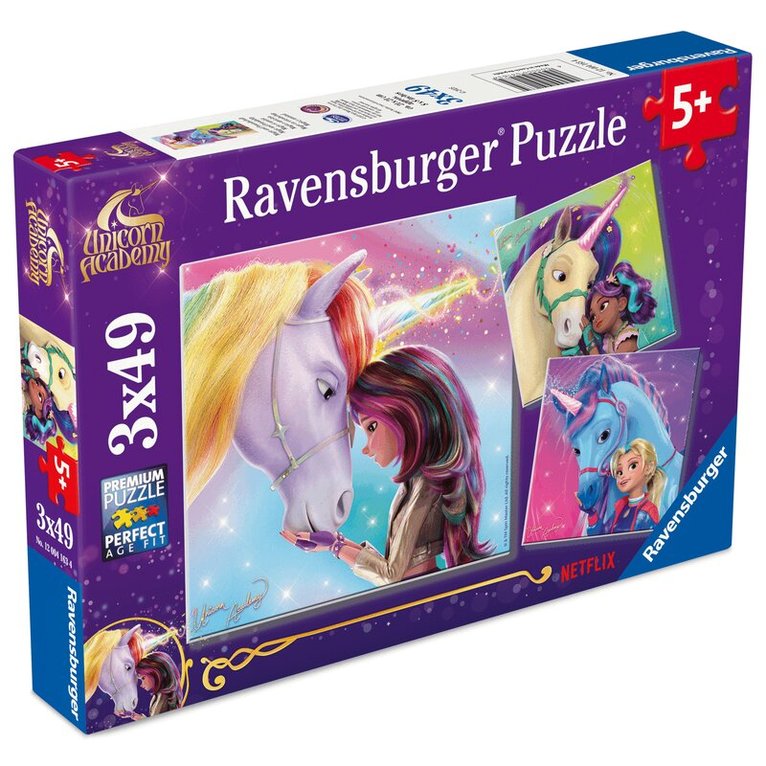 Pussel 3x49 bitar Unicorn Academy, Övrigt