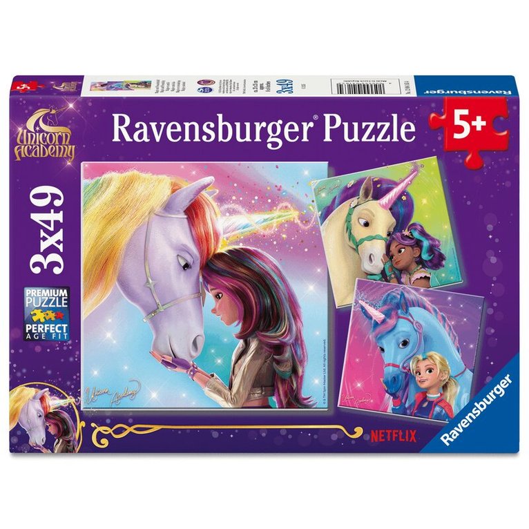 Pussel 3x49 bitar Unicorn Academy, Övrigt