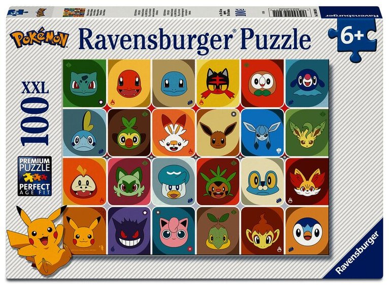 Pussel 100 bitar XXL - Pokémon Multicharacter, Övrigt