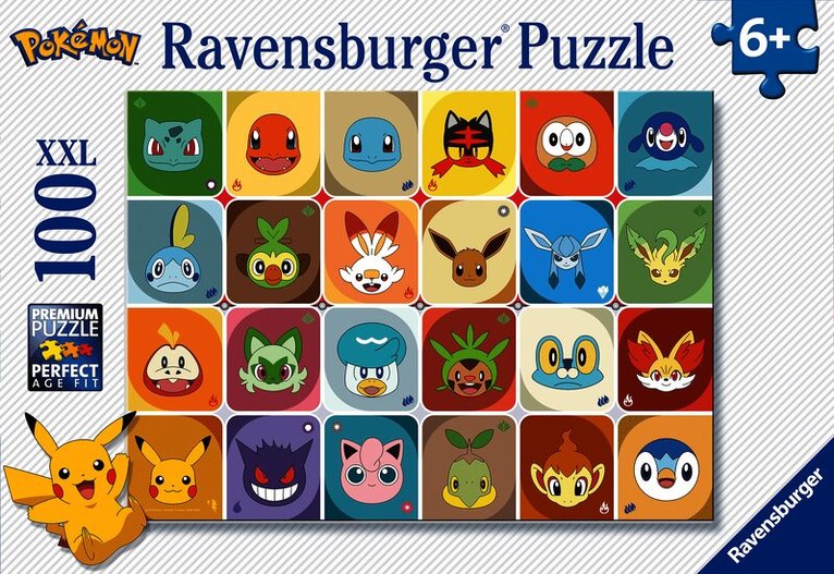 Pussel 100 bitar XXL - Pokémon Multicharacter, Övrigt
