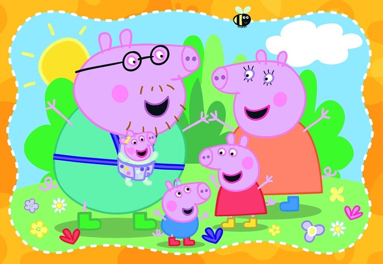 Pussel 2x12 bitar Peppa Pig - Happy Families, Övrigt