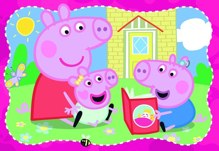Pussel 2x12 bitar Peppa Pig - Happy Families, Övrigt