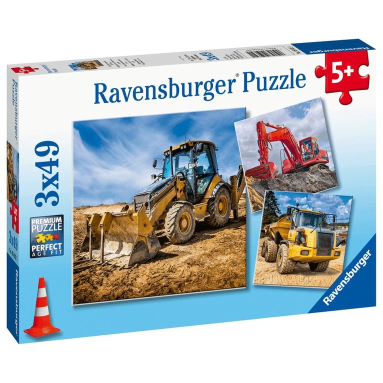 Pussel 3x49 bitar Digger At Work, Övrigt