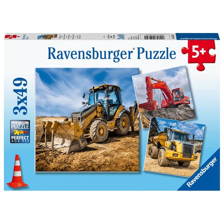 Pussel 3x49 bitar Digger At Work, Övrigt