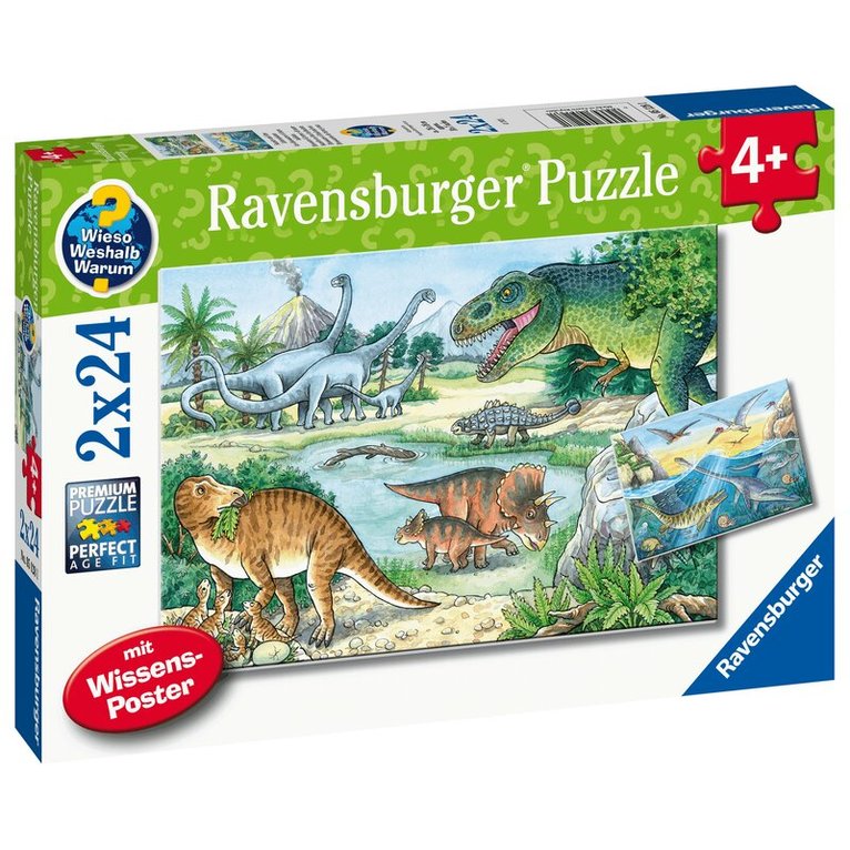 Pussel 2x24 bitar Dinosaurs Of Land And Sea, Övrigt