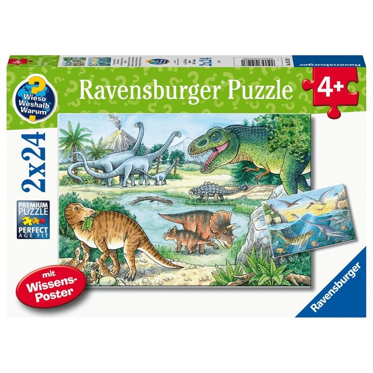 Pussel 2x24 bitar Dinosaurs Of Land And Sea, Övrigt