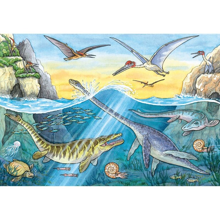 Pussel 2x24 bitar Dinosaurs Of Land And Sea, Övrigt