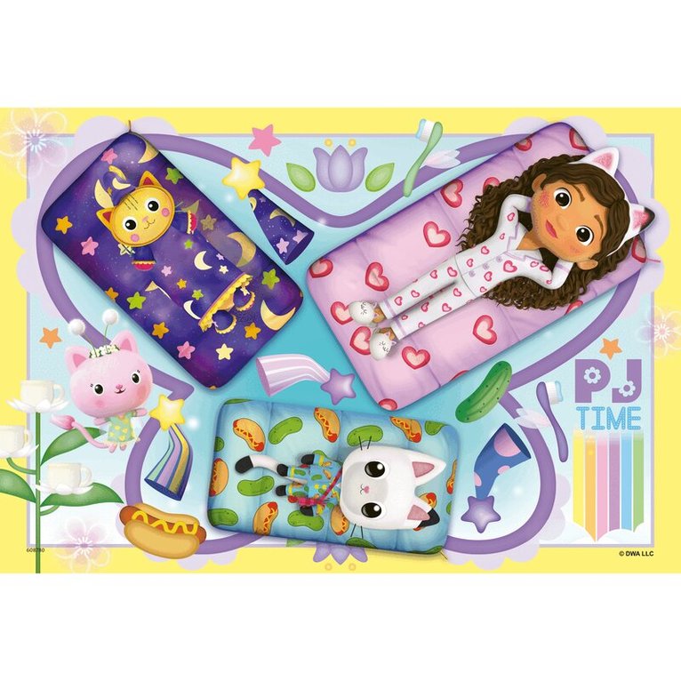 Pussel 2x12 bitar Gabby's Dollhouse Magical Sleepover, Övrigt