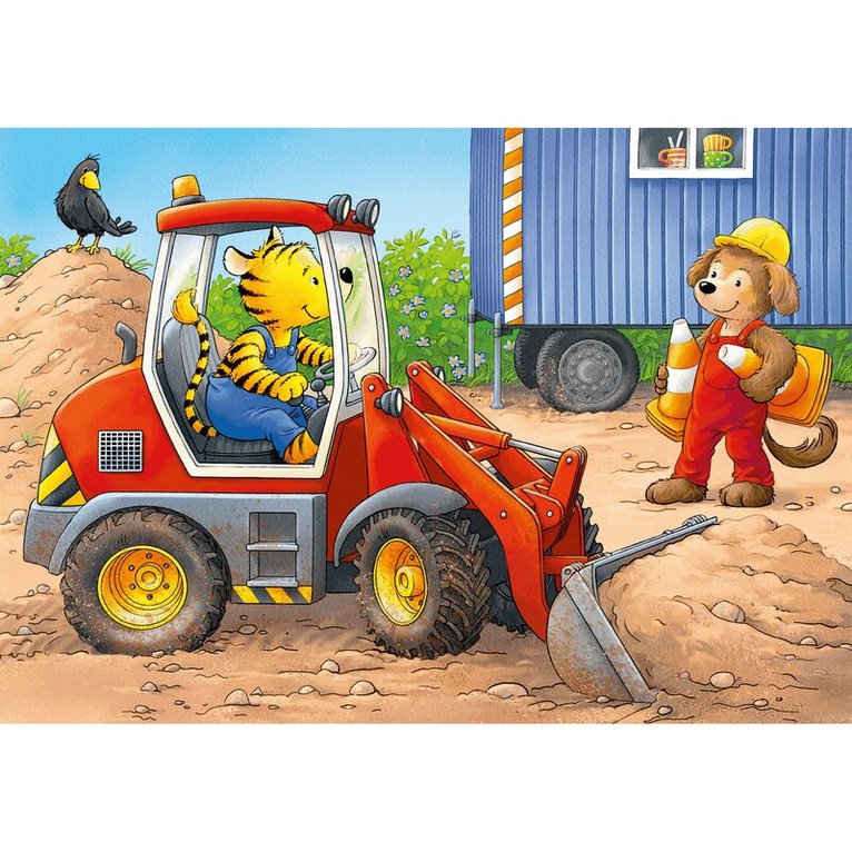Pussel 2/4/6/8 bitar Construction Site Animals, Övrigt
