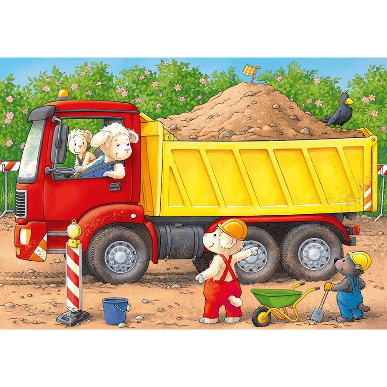 Pussel 2/4/6/8 bitar Construction Site Animals, Övrigt