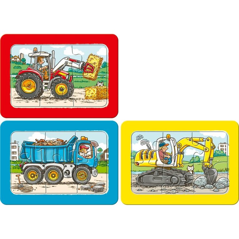 Pussel 3x6 bitar Excavator Tractor & Dump Truck, Övrigt