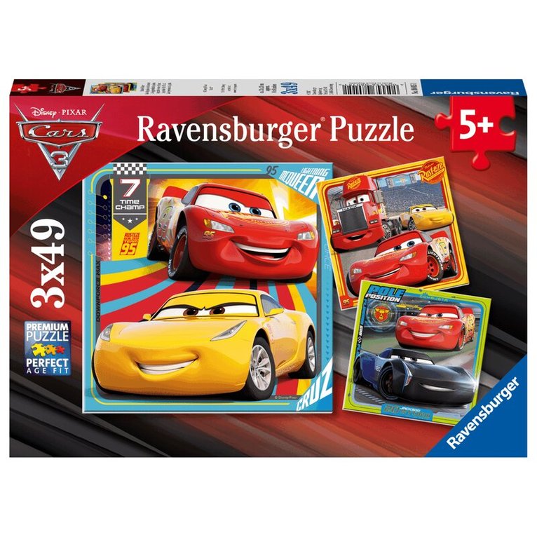 Pussel 3x49 bitar Cars Legends Of The Track, Övrigt