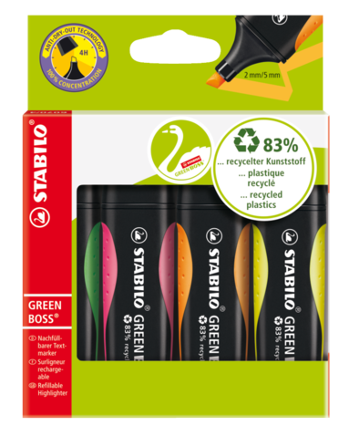 Överstrykningspenna Neon 4-Pack STABILO BOSS GREEN
