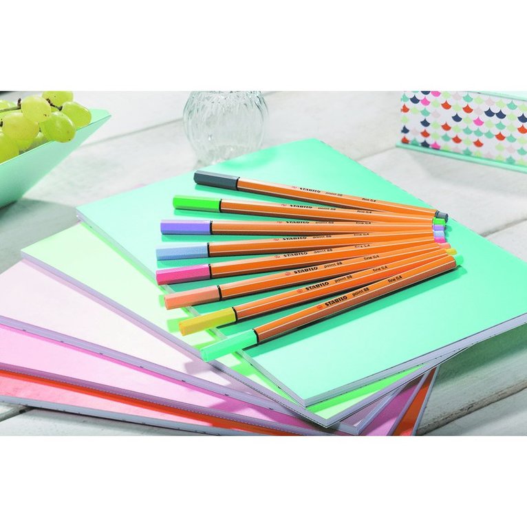 Fiberspetspenna Stabilo Point 88 8 pastellfärger, Övrigt