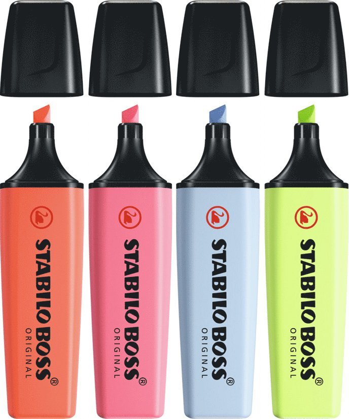 Överstrykningspenna Stabilo Boss pastell 4 färger, Övrigt