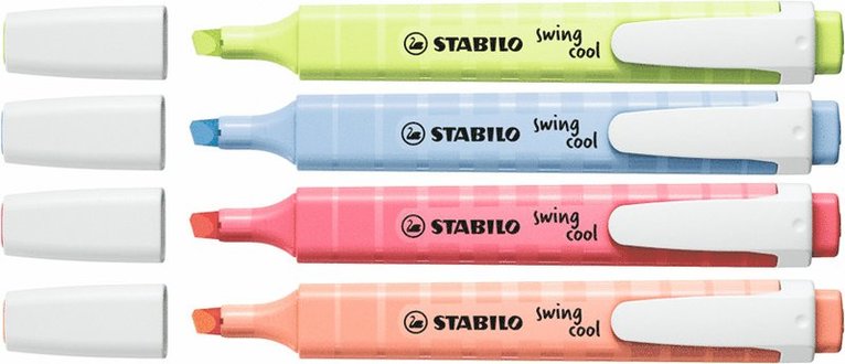 Överstrykningspenna Stabilo Swing Cool pastell 4 färger, Övrigt