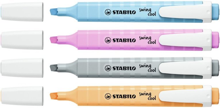 Överstrykningspenna Stabilo Swing Cool pastell 4 färger (Version 3), Övrigt