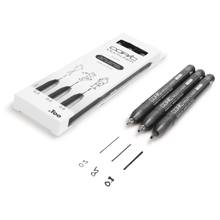 Marker Copic Multiliner Medium 3-pack svart, Övrigt