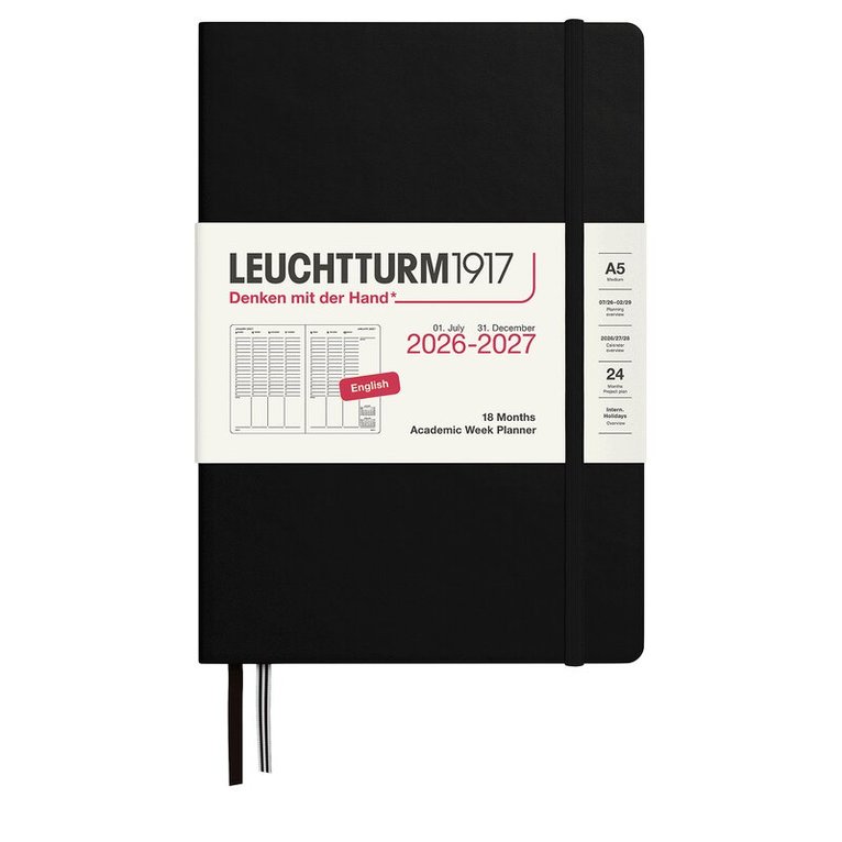 Kalender 2026-2027 Leuchtturm A5 VpU vetikal 18mån Forest Green, Övrigt