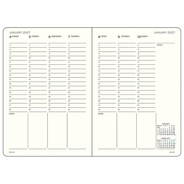 Kalender 2026-2027 Leuchtturm A5 VpU vetikal 18mån Forest Green, Övrigt
