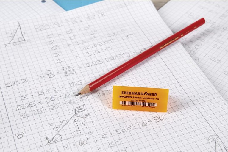 Penngrepp/radergummi Eberhard Faber triangulärt neon, Övrigt