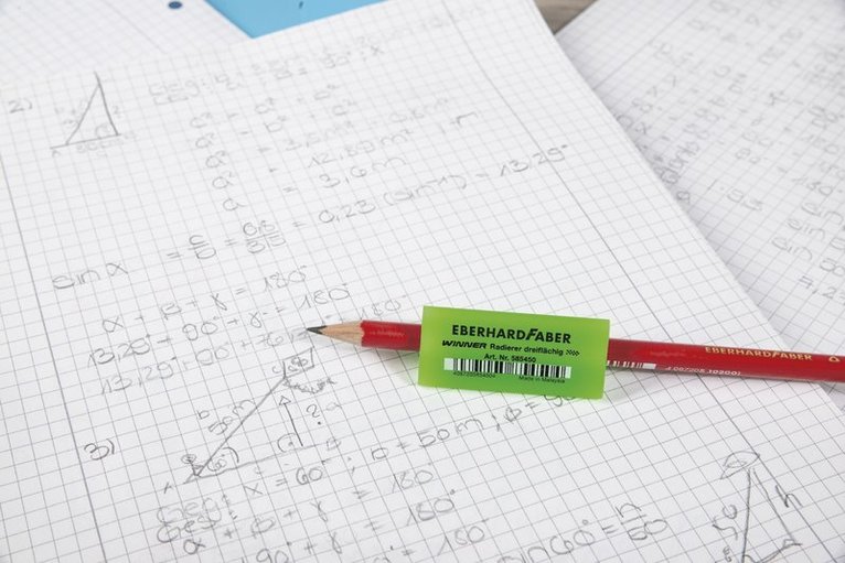 Penngrepp/radergummi Eberhard Faber triangulärt neon, Övrigt