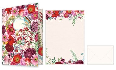 Brevpappersset - Red Flowers