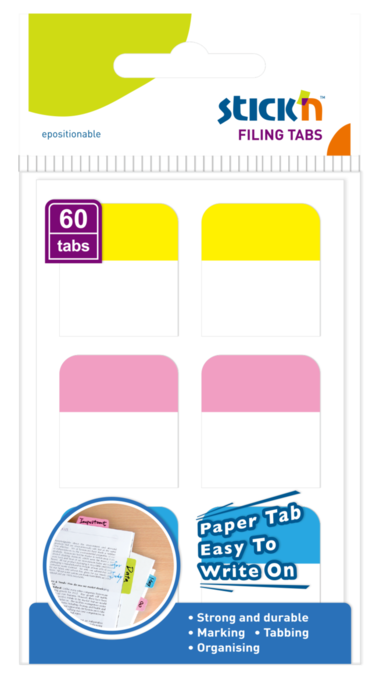 Notisflik Stick'n 28x25mm papper 3 färger, Övrigt