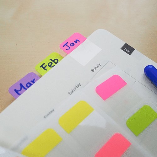 Notisflik Stick'n 28x25mm papper 3 färger, Övrigt