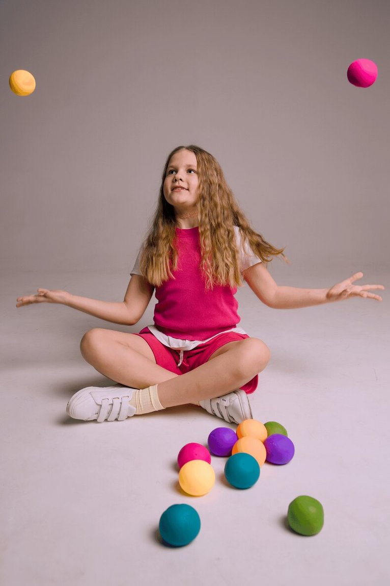 Stressboll 7cm Cool mix glow färgmix, Övrigt