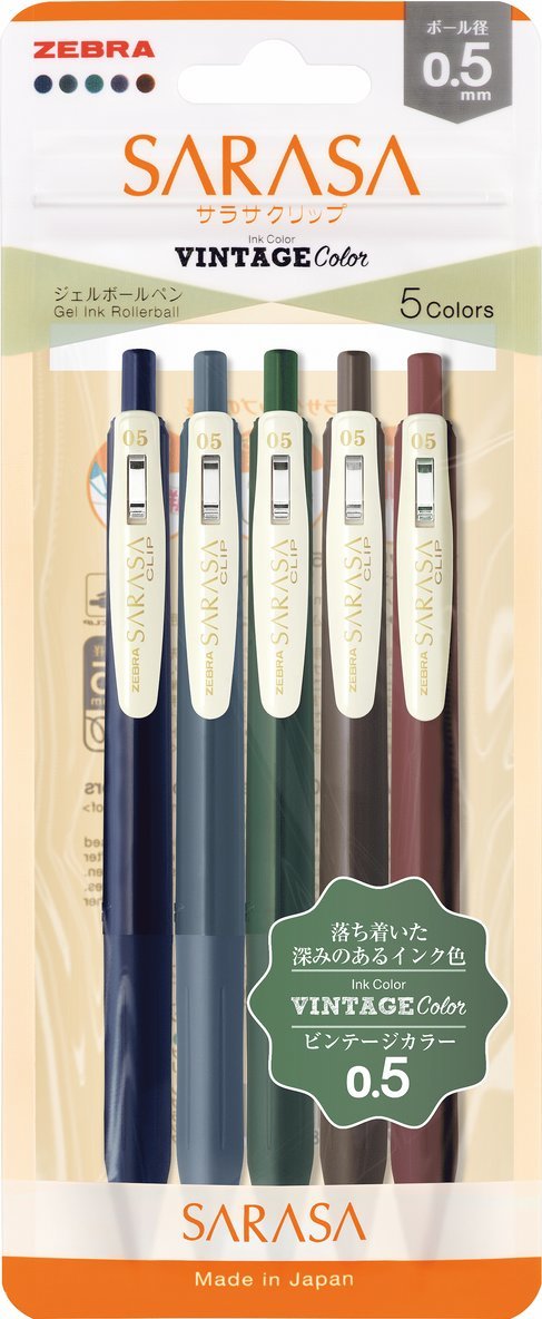 Gelpenna 0,5 Zebra Sarasa Clip 5 Vintage Color, Övrigt
