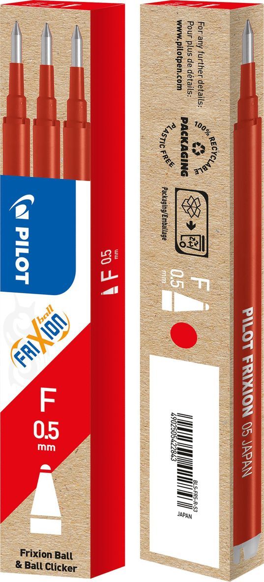 Refill Frixion Ball 0.5 3-pack röd, Övrigt