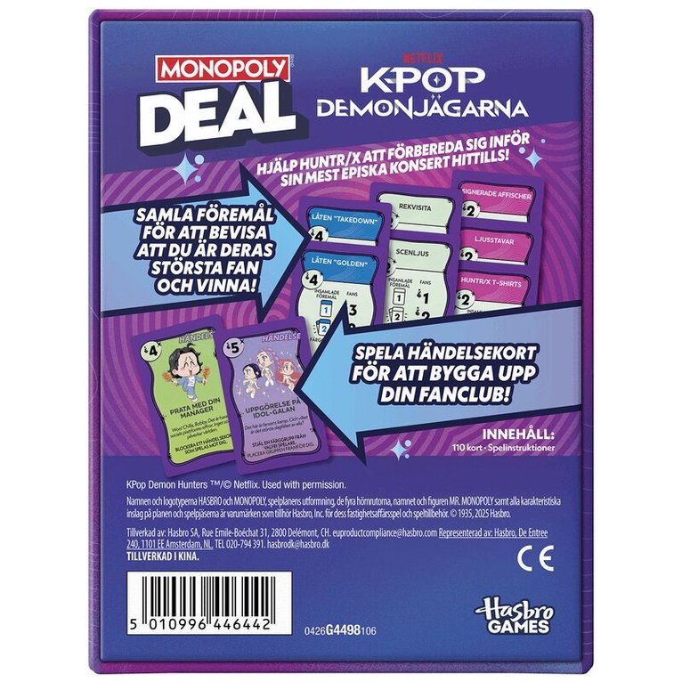 Monopoly Deal Kpop Demon Hunters, Övrigt