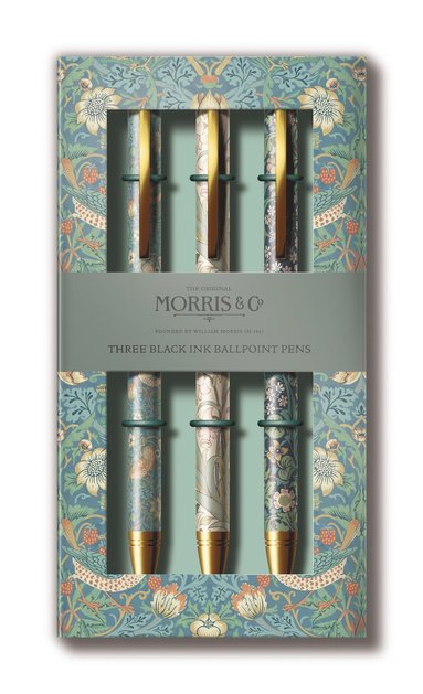 Kulspetspenna 3st i ask - Morris & Co : Strawberry Thief