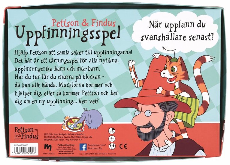 Pettson & Findus Uppfinningsspel, Övrigt