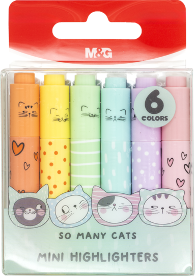 &Ouml;verstrykningspenna Mini djur Pastell 6st
