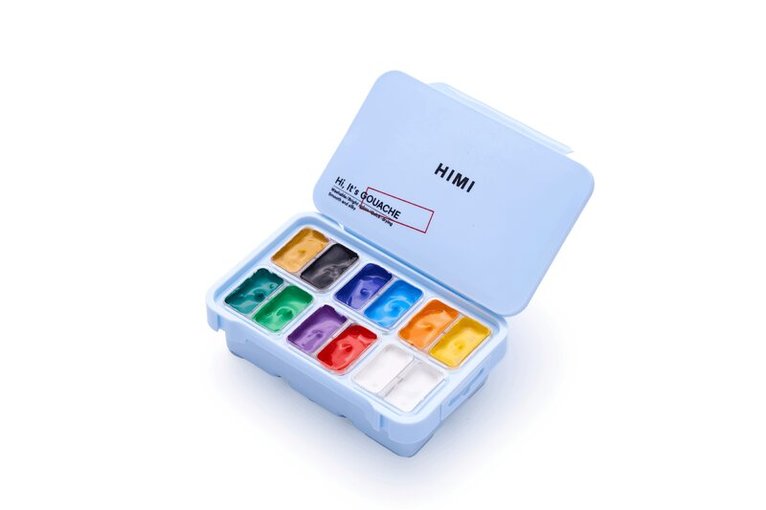 Gouache HIMI Twin Cup Set - 12 Very Basic Colours (Ice Blue Case), Övrigt. Tillgänglighet: Lägg i varukorg