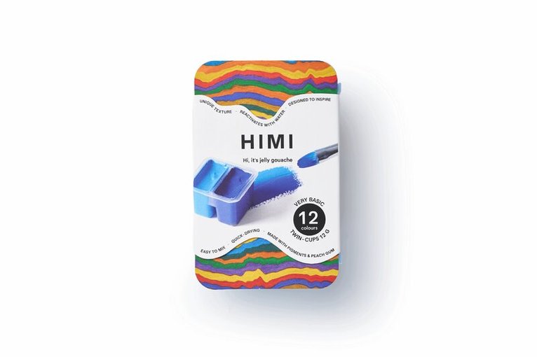 Gouache HIMI Twin Cup Set - 12 Very Basic Colours (Ice Blue Case), Övrigt